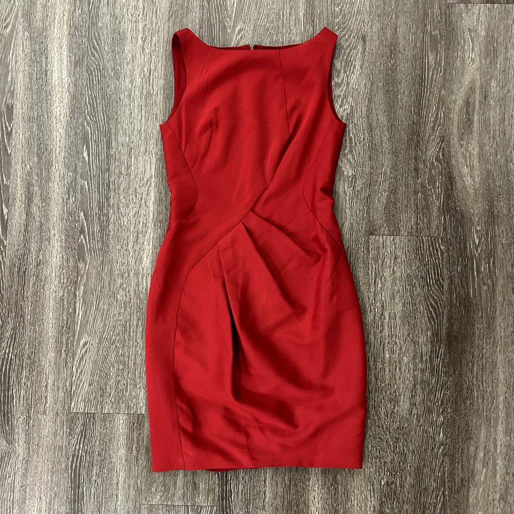 J. Mendel Paris Red Wool Silk Sculpted Sheath Dress 6 Fall 2013‎ RTW Runway EUC